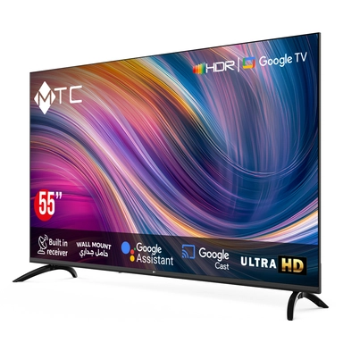 شاشة ام تي سي 55 بوصة دقة 4K UHD ذكي مع حامل جداري - MT55UH450GO 