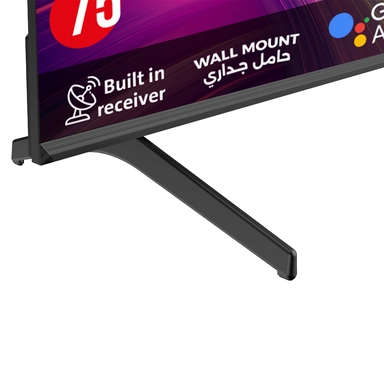 شاشة ام تي سي 75 بوصة دقة 4K UHD ذكي مع حامل جداري - MT75UH450GO