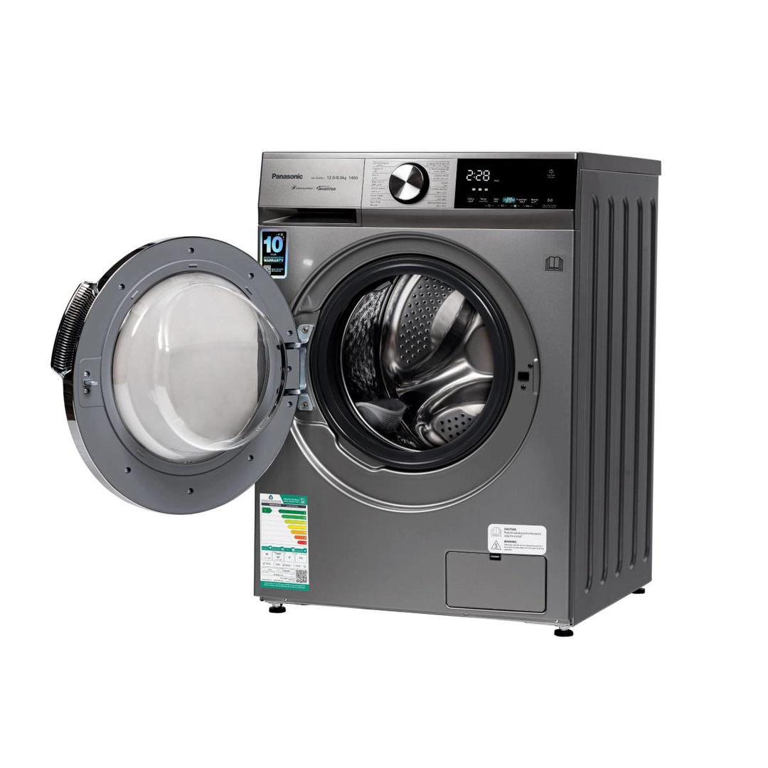 Panasonic Front Load Washing Machine 12 kg Silver Drying 8 kg, NA-S24ML1LSA