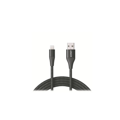 أنكر , كابل باورلاين بمدخل USB A إلى لايتنينج 6أقدام , أسود 