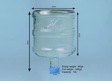 قارورة ناتشورال فاولز من الزجاج الصحي، سعة 10 لتر، شفاف -  A-014