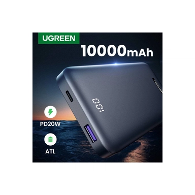 UGREEN 10000mAh USB-A+USB-C Ultra Slim Power Bank Grey