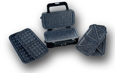 Xper sandwich maker 1200 watt 3 * 1 granite surface, Black, XPST-780M
