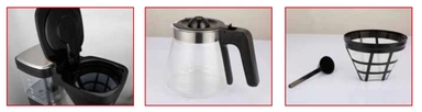 Xper American Coffee Maker, 10 Cups Touch,1550W, XPDC-999S