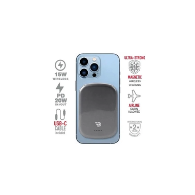 Baykron Compact MAG Power 10000mAh Magnetic typ-C Grey Black