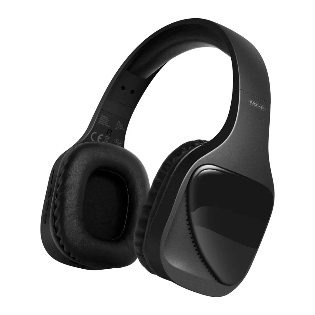 Promate Adjustable Wireless Headphones with Mic FM Aux Black