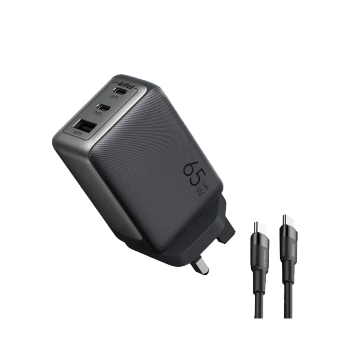 Oraimo WallCharger Gan 65W with 100W C Cable OCW-7652U Black