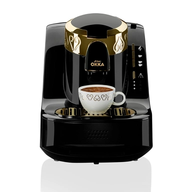 Turkish coffee maker, 710 watts, capacity of two cups, black and gold, OK008