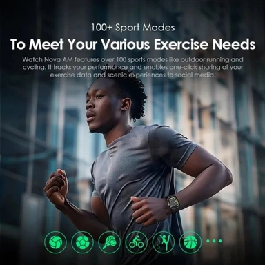 ساعة ذكية اورايمو نوفا اي ام، 2.01 بوصة، هيكل اسود، سوار اسود – OSW-812