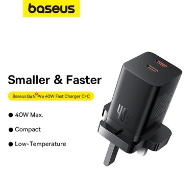 Baseus GaN5 Pro Wall Charger C+C 40W - Black