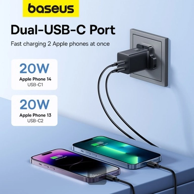 Baseus GaN5 Pro Wall Charger C+C 40W - Black