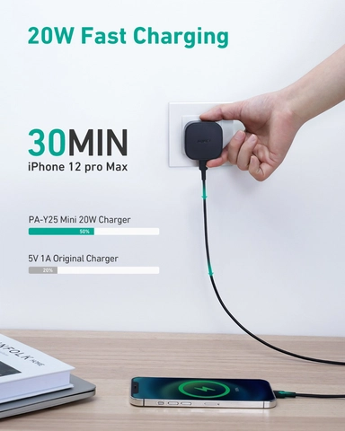 Aukey Minima 20W Compact PD Wall Charger PA-Y25 Black