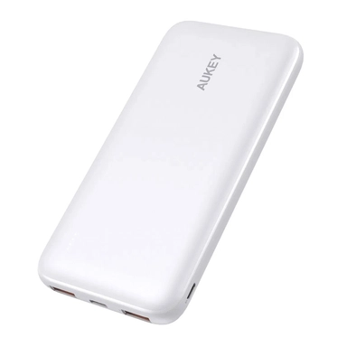 Aukey Power Bank 20W PD 10,000 mAh & USB-C White