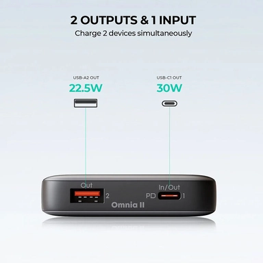 Aukey 10000mAh PowerBank with 30W PD 1 USB-A+1 Type-C Grey