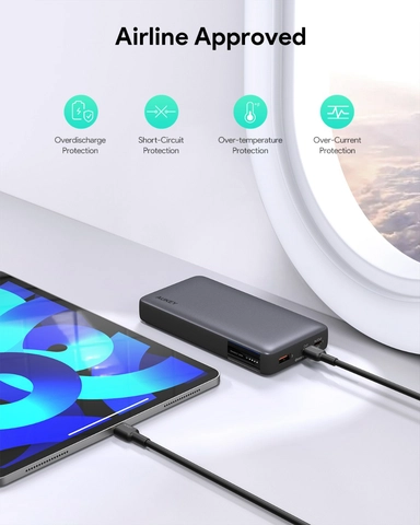 Aukey 20000mAh Portable Power Bank with 30W PD  Grey