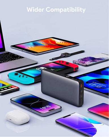 AUKEY 20000mAh Portable Power Bank with 65W PD Grey