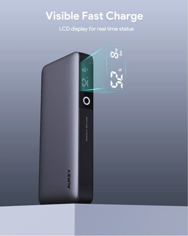 AUKEY 20000mAh Portable Power Bank with 65W PD Grey