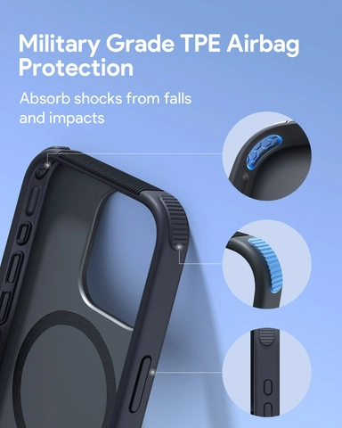 Aukey Hard Shell Iphone 15 Pro Max 3M Drop Protection Strong Magnetic Gray