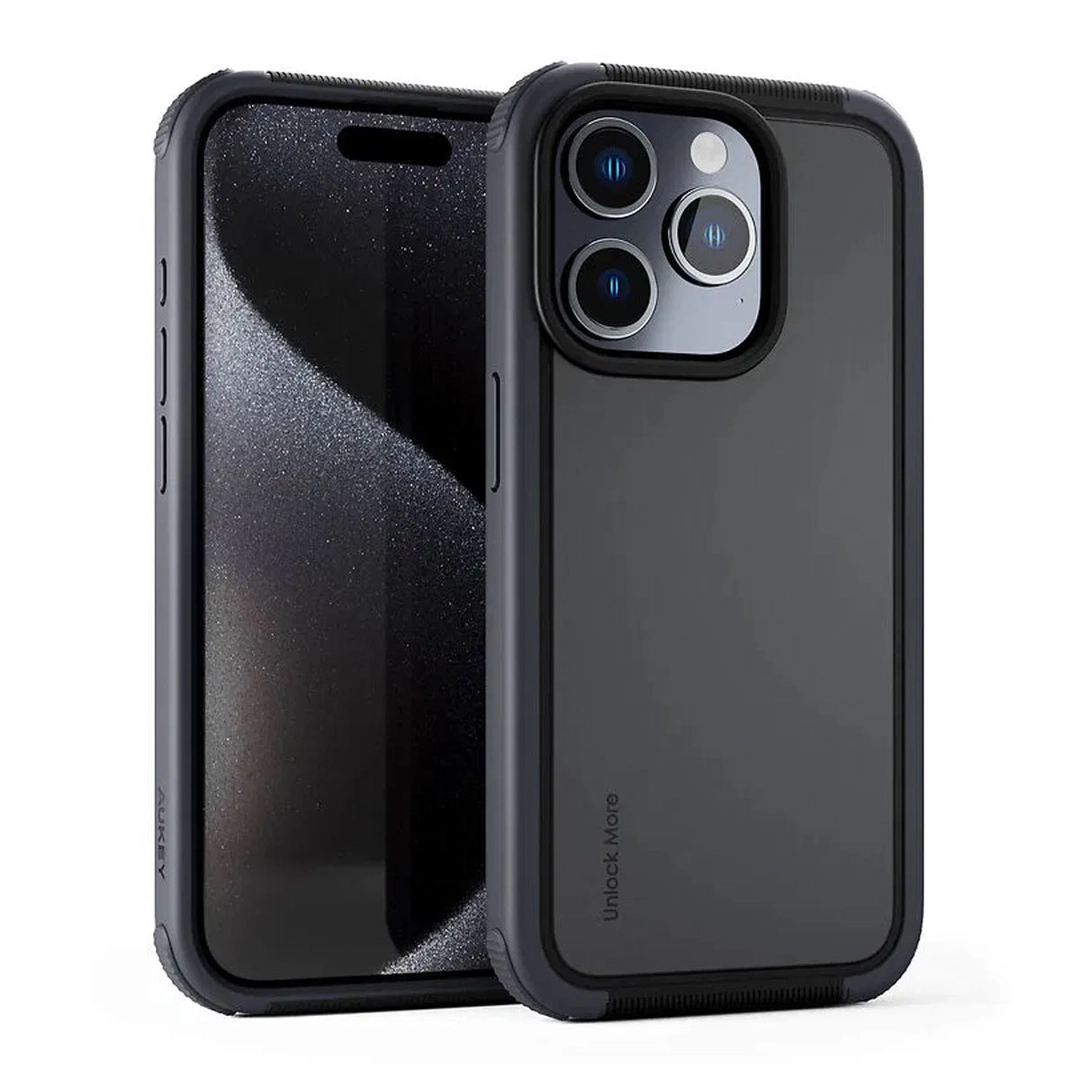 Aukey Hard Shell Iphone 15 Pro Max 3M Drop Protection Strong Magnetic Gray