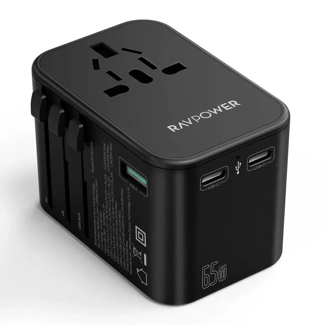 راف باور‎‎ ‎RP‎-‎PC1034‎‎ ‎65‎W ‎3‎‎-‎Port Travel Charger‎ ‎محول طاقة 