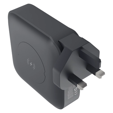 Powerology Wall Charger Powerbank 10000mAh Wireles 20W Black
