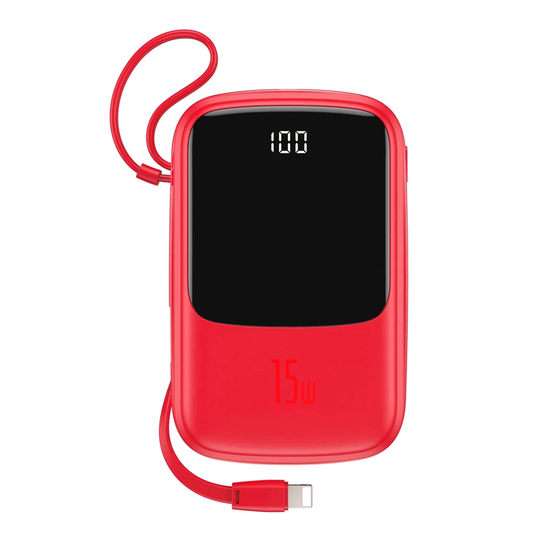 Baseus Q Pow Digital Display 3A Power Bank 10000Mah Red