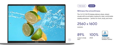 أسوس ﭬيفو بوك Snapdragon® X X1 26 100 16GB 1TB 16" W11 رمادي