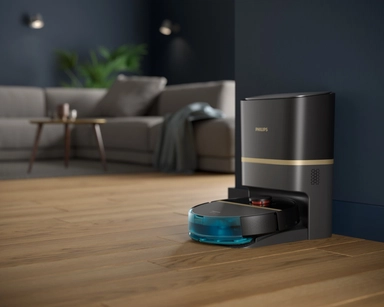 Philips robot vacuum cleaner, 5200 mAh battery, dark black and gold, XU7100/01