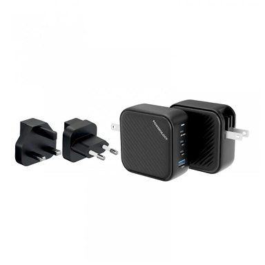 Powerology 100W Triple PD GaN Charger Type-C Power Black