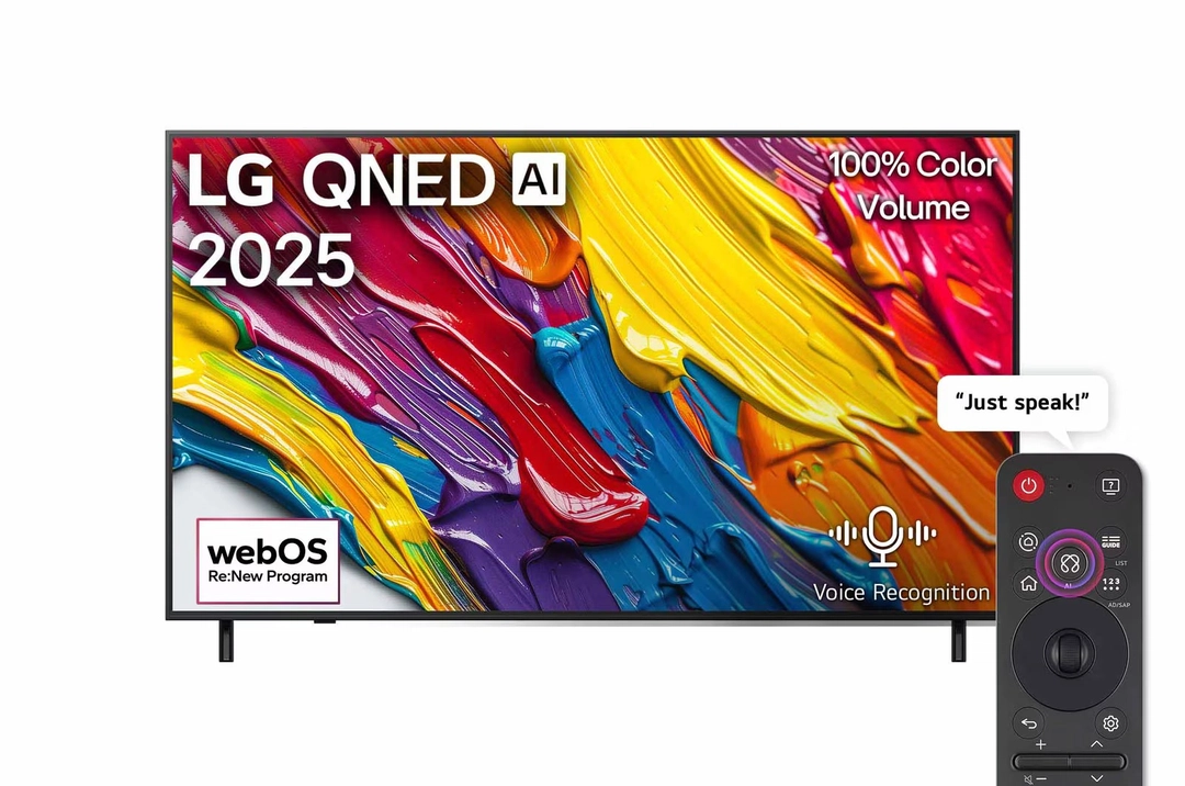 شاشة إل جي كيونيد AI QNED82 حجم 65 بوصة 4K تلفاز ذكي مع ريموت ذكي سحري ونظام HDR10 و ويب أو اس25 إصدار 2025