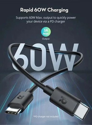 Ravpower C to C Cable, 2M,  Black - RP-CB1022