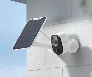 ريولينك مراقبة Argus 3 Pro 5MP لاسلكية داخلية وخارجية كاميرا ببطارية وطاقة شمسية مع كشاف، ابيض - BWC2K02