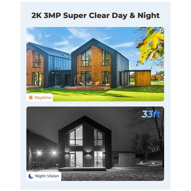 ريولينك مراقبة Argus Series B320 لاسلكية خارجية تعمل بالبطارية/الطاقة الشمسية، 3 ميجابكسل Super HD، ابيض - BWB2K07SP