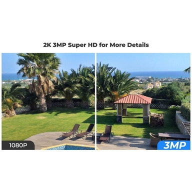 ريولينك مراقبة Argus Series B320 لاسلكية خارجية تعمل بالبطارية/الطاقة الشمسية، 3 ميجابكسل Super HD، ابيض - BWB2K07SP