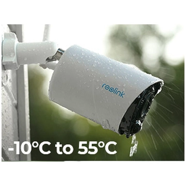 ريولينك مراقبة Argus Series B320 لاسلكية خارجية تعمل بالبطارية/الطاقة الشمسية، 3 ميجابكسل Super HD، ابيض - BWB2K07SP