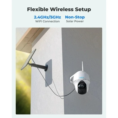 Reolink Argus Series B430 Wireless Outdoor Pan & Tilt Solar Battery Security Camera, 5MP 2K+, White - BWPT2K05SP