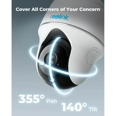 Reolink Argus Series B430 Wireless Outdoor Pan & Tilt Solar Battery Security Camera, 5MP 2K+, White - BWPT2K05SP