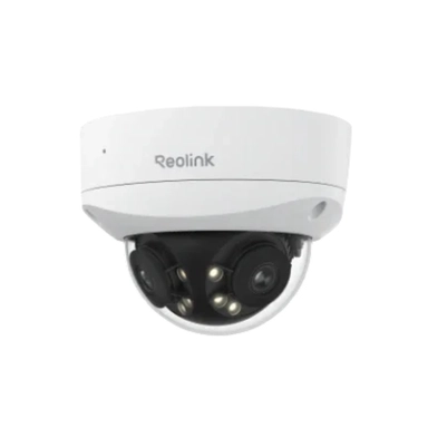 كاميرا مراقبة ريولينك Duo 2V PoE سلكي PoE خارجية مزدوجة العدسة مقاومة للتخريب، 8 ميجابكسل 4K، رؤية بانورامية 180°، ابيض - PCDUOB4K03