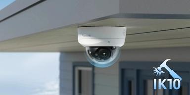 كاميرا مراقبة ريولينك Duo 2V PoE سلكي PoE خارجية مزدوجة العدسة مقاومة للتخريب، 8 ميجابكسل 4K، رؤية بانورامية 180°، ابيض - PCDUOB4K03