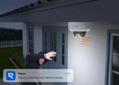 كاميرا مراقبة ريولينك Duo 2V PoE سلكي PoE خارجية مزدوجة العدسة مقاومة للتخريب، 8 ميجابكسل 4K، رؤية بانورامية 180°، ابيض - PCDUOB4K03