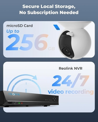 Reolink E1 Wireless Outdoor PTZ Security Camera, 3K 5MP, White - WCEO5MP06PTAFV2