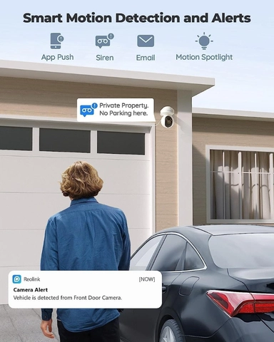 Reolink E1 Wireless Outdoor PTZ Security Camera, 3K 5MP, White - WCEO5MP06PTAFV2