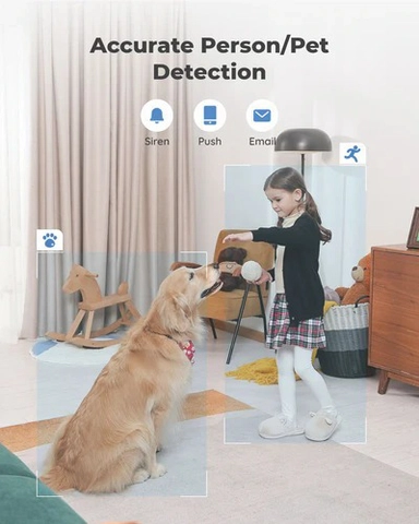 Reolink E1 Zoom Wireless Indoor PTZ Smart Security Camera, 8MP 4K, White - WCEZ8MP05PTAFW