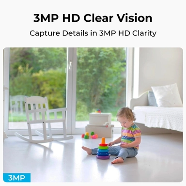 كاميرا مراقبة متحركة ريولينك E321 لاسلكي داخلية  (Pan & Tilt)، 3 ميجابكسل، ابيض - WCE1PT2K04