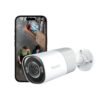 Reolink RP-PCB8MZ Wired PoE Outdoor Bullet Security Camera, 4K 8MP, 5× Optical Zoom, White - PCRPB4K02