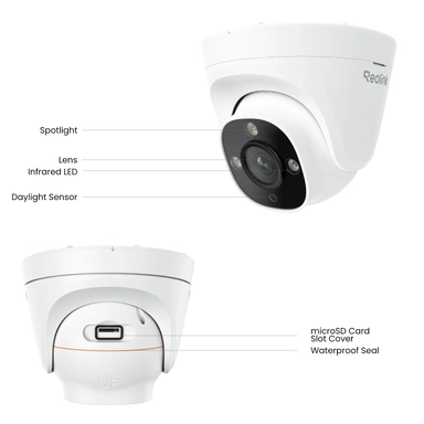 Reolink RP-PCT12M Wired PoE Indoor Security Camera with Spotlights, 12MP Ultra HD, White - PCRPD6K01