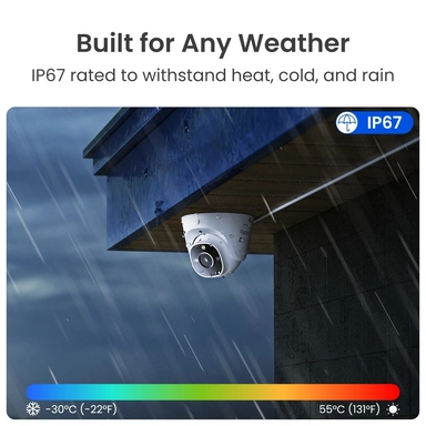 Reolink RP-PCT12M Wired PoE Indoor Security Camera with Spotlights, 12MP Ultra HD, White - PCRPD6K01