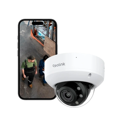 Reolink RP-PCV8MZ Wired PoE Outdoor Vandal-Proof Dome Security Camera, 4K 8MP, 5× Optical Zoom, White - PCRPD4K02
