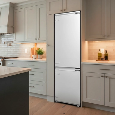 ثلاجة اكسبير بلت إن أبيض بابين 8.5 قدم RFBINXP300W-22