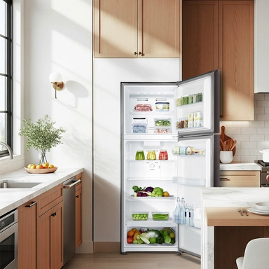 Xper Top Freezer Refrigerator, Steel, 11.4 cu.ft, Inverter, RFXP440SINV